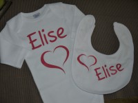 Body et bavoir pour fille 0/3 mois